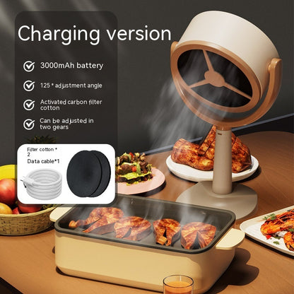 Household Small Desktop Mini Portable Range Hood – Smoke & Odor Eliminator